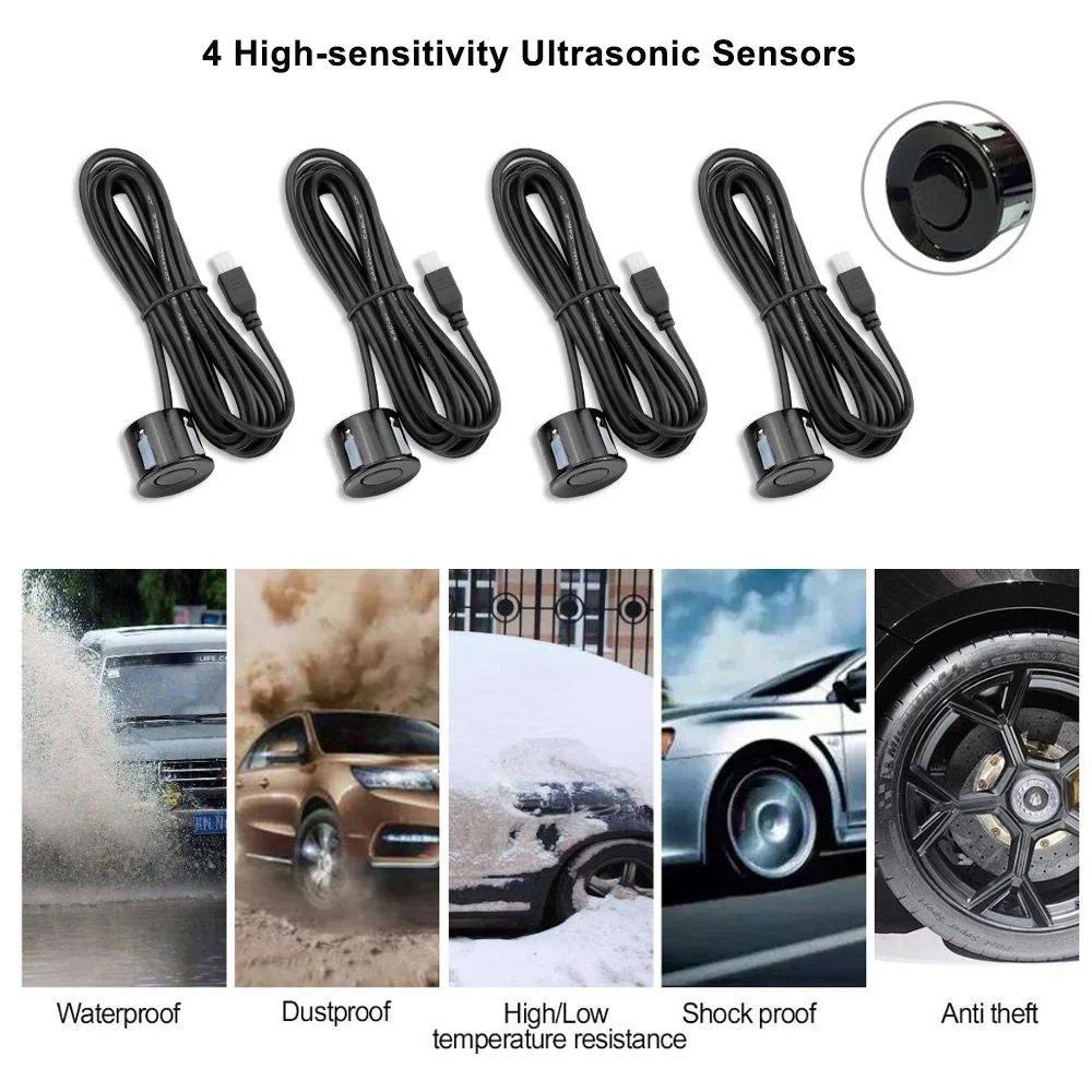 Parking Sensor Sensor de estacionamento para carro Kit Parktronic automático  Visor LED Automóvel Radar reverso Monitor de backup Sistema detector