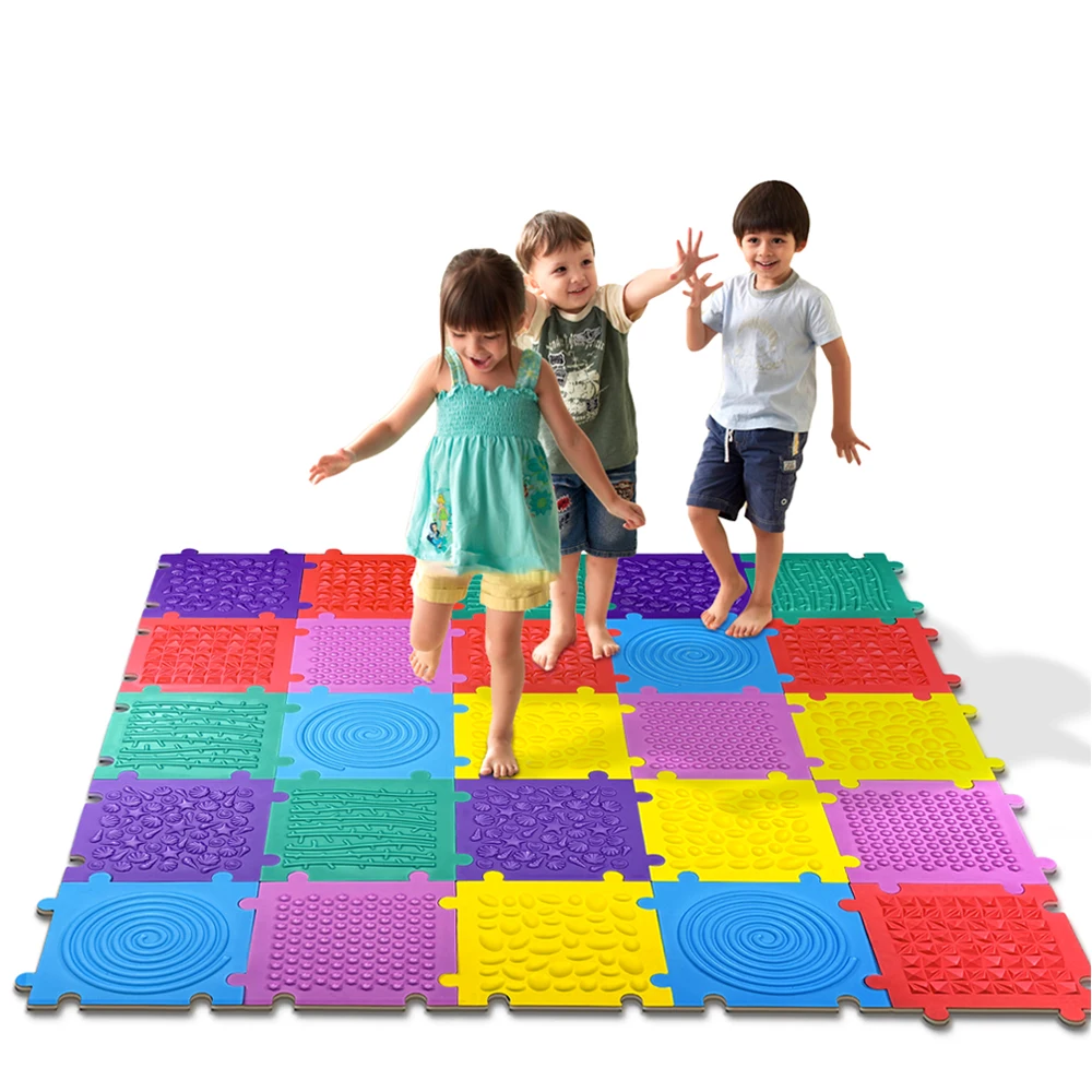 Novo Tapete de Xogo para Niños, Tapete de Masaxe Sensorial, Tapete Suave de Espuma EVA para Puzzles de Pasos e Presión, Tapete Educativo de Sensores