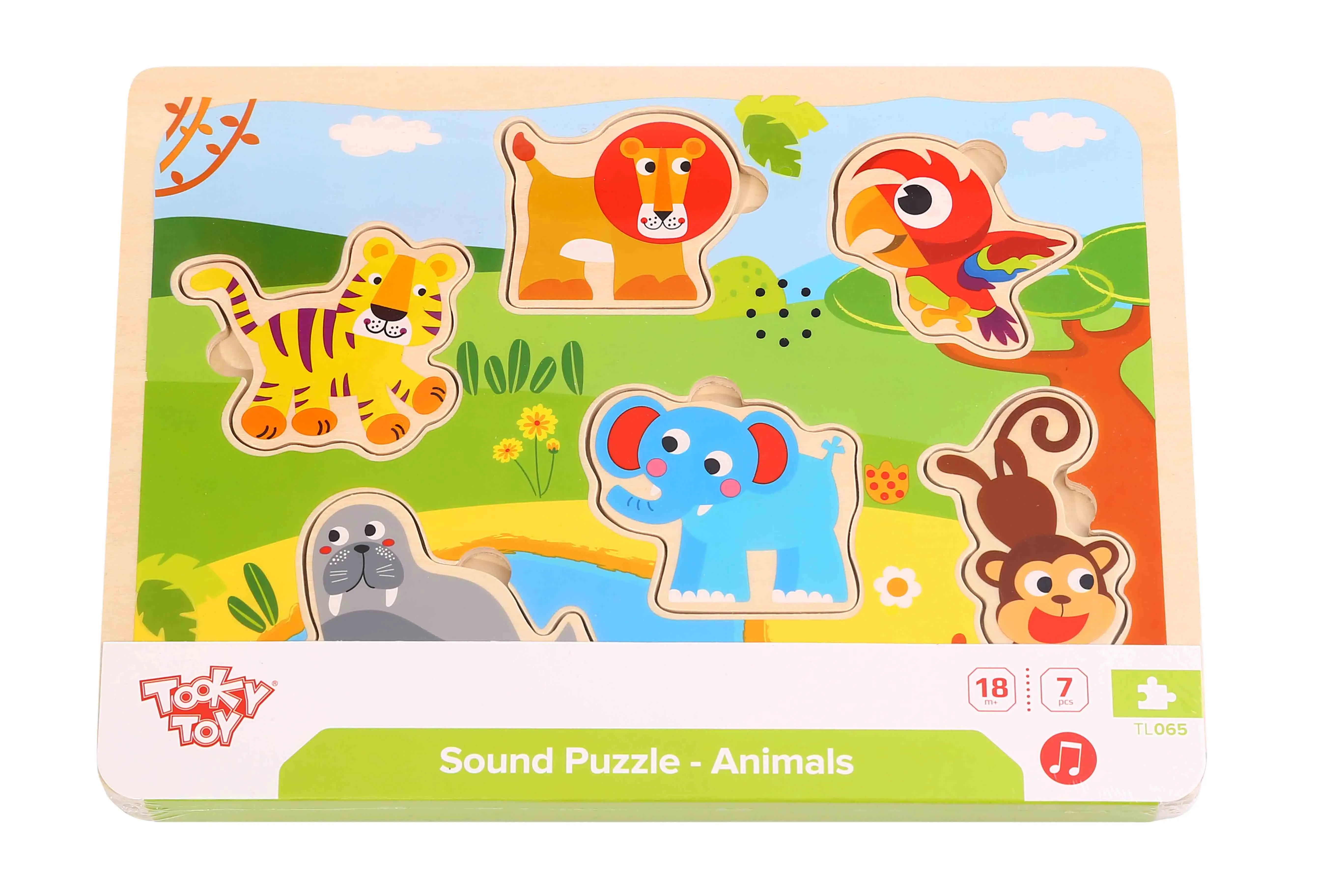 Wooden Sound Cardboard Zoo Animals 3d Block Puzzle Game Toy Jigsaw Puzzle Educational Toy
