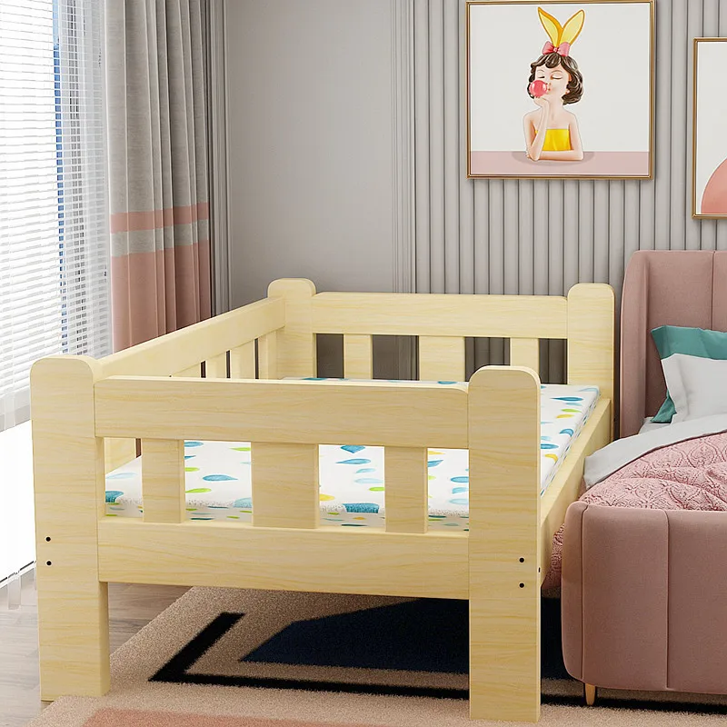 Kids Single Bed Solid Wood Child Boy Child Single Guardrail Lion 