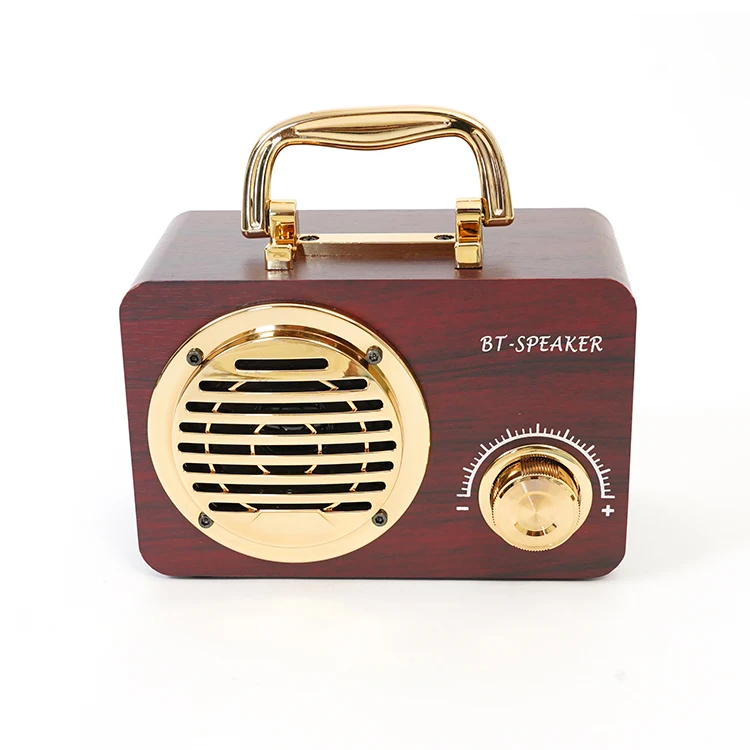 Trending 2024 Vintage Record Player Mini Wood Radio Shape Blue Tooth Speaker Bookshelf Speaker Outdoor Speakers