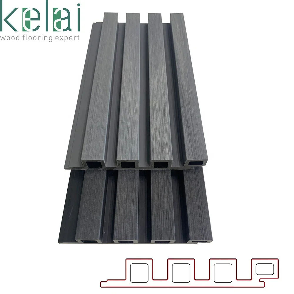 Modern Louvers Type facade wall cladding Board Capped Wpc Exterior Wall Panels Wood Plastic Composite Wall Covering