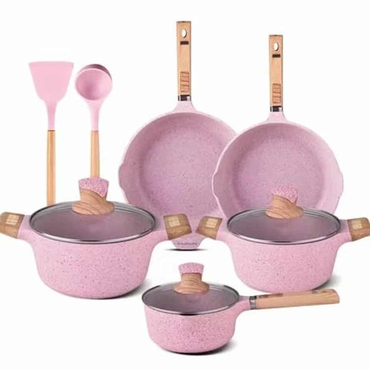Cookware set, Pink kitchen, Pots and pans sets