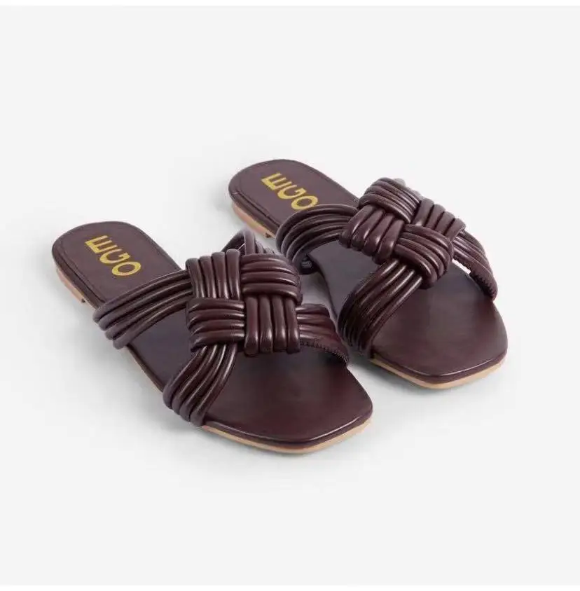 Dames F0R0197 Slip On Sandales en cuir Collection Prix De Vente £ 26.99