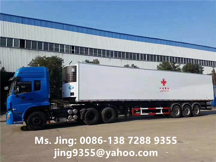 Заводская поставка CLW 3 оси большая емкость холодильная коробка фургон полуприцеп на