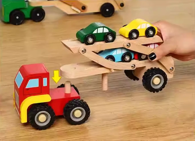 Versatile Detachable Wooden Building Block Vehicle Model Children's Transport Engineering Truck Simulation Woodcrafts
