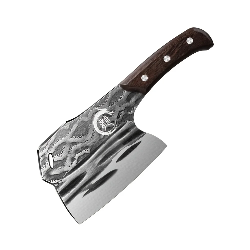 Geschmiedetes Profi-Küchenmesser, Metzgermesser, Hackmesser, scharfes Hackbeil, Edelstahlklinge mit verdickter Klinge_voghion.com