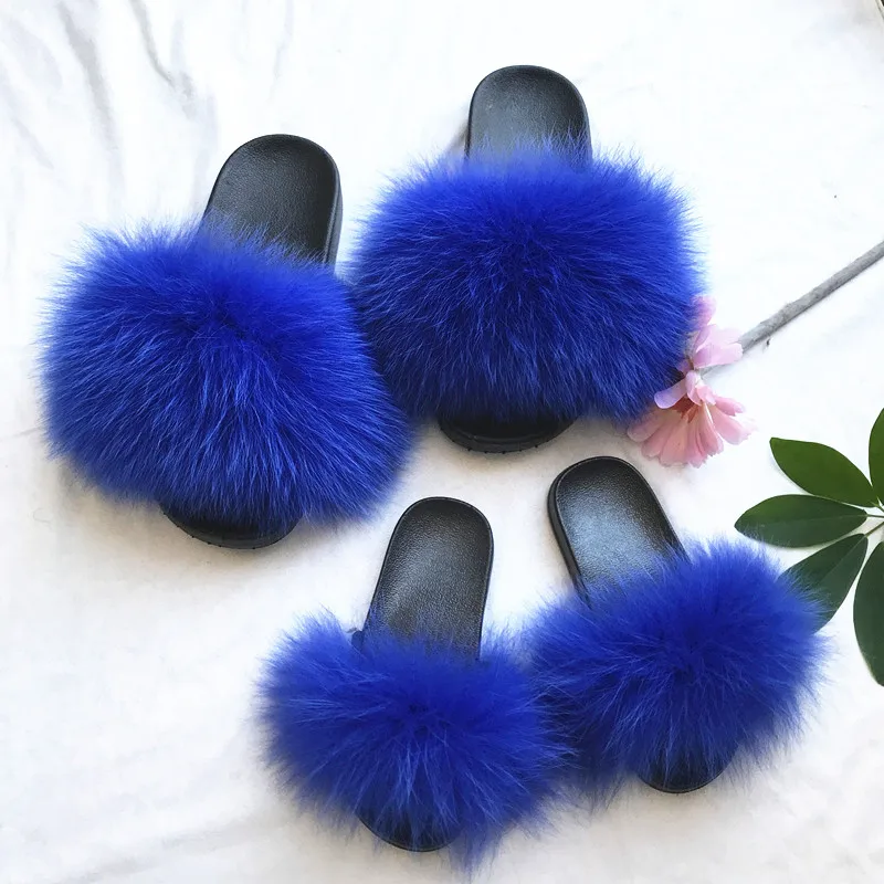 Детские сандалии для малышей, тапки из натурального Лисьего меха, мех енота, милые детские меховые шлепанцы