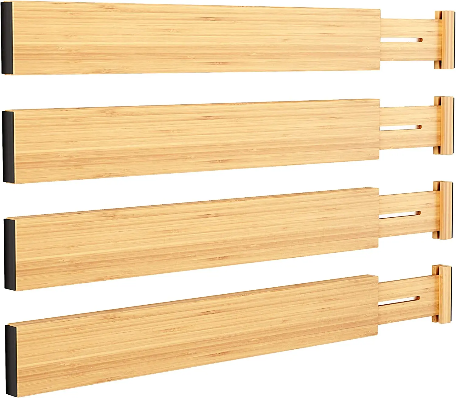 kitchen drawer organizers Bamboo Utensil Organizers for Kitchen Bedroom Bathroom Dresser Office 4-pack