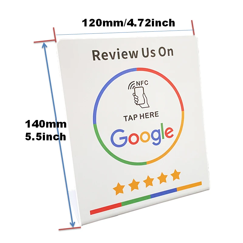 Google Review NFC Stand Card QR Code NFC Contactless Google Review Tap Display Stand