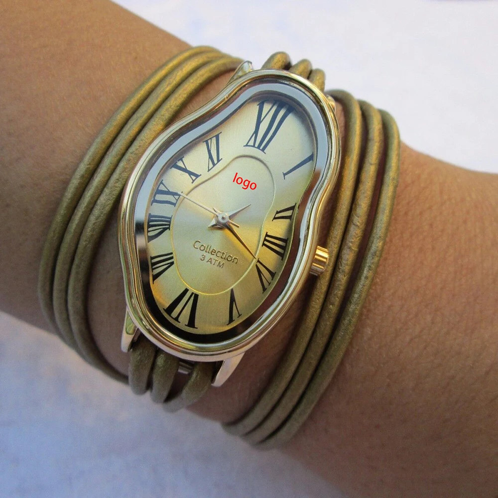 Women Leather Bracelet Soft Melting Wrist Lady Watch