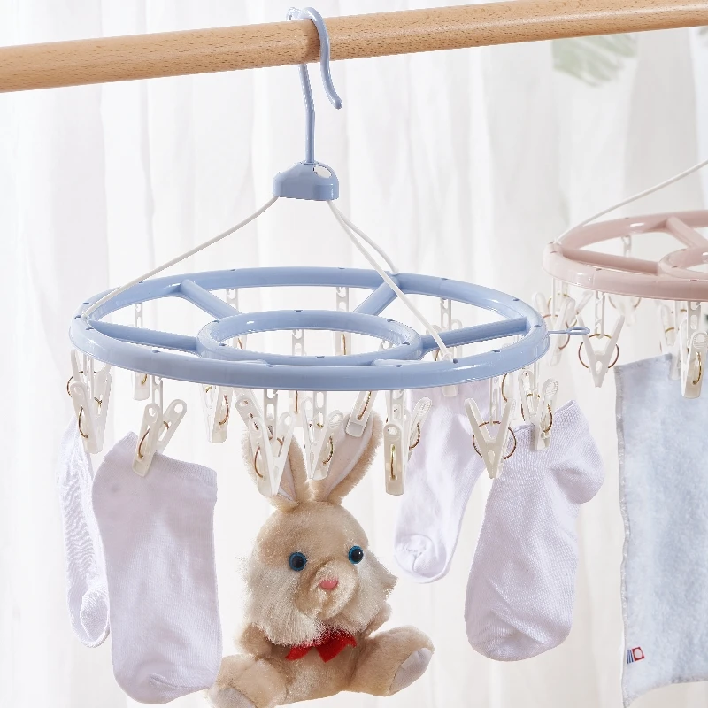 SOLELY Round Hanging Outdoors Drying Rack With 18 Clips