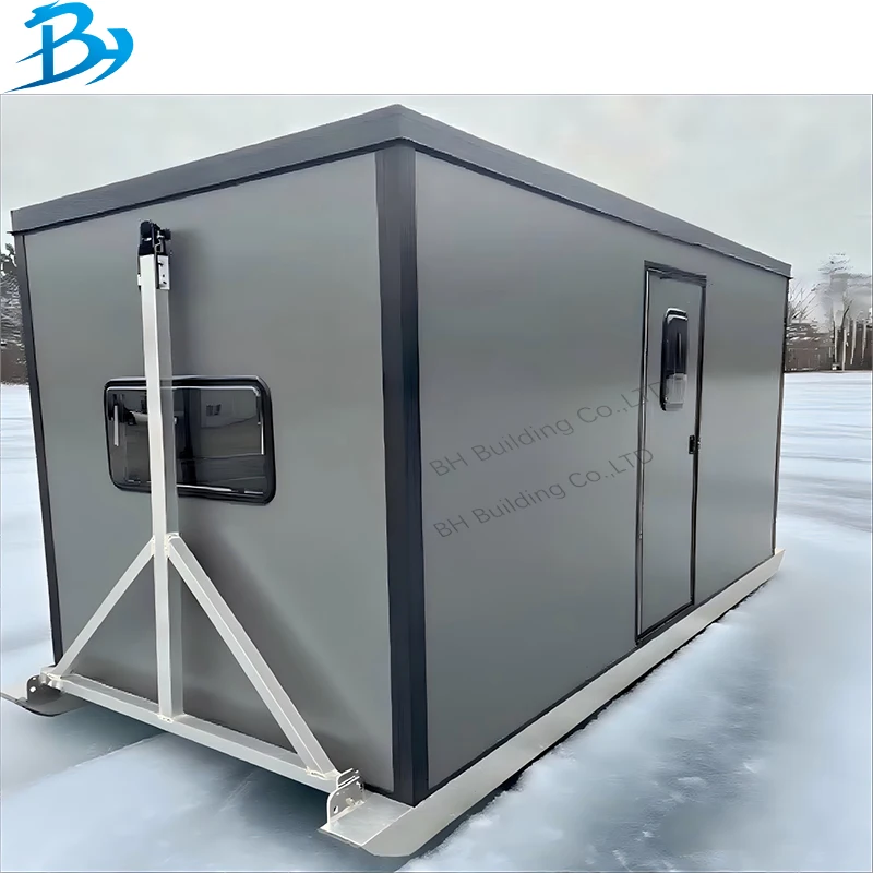 Portable Skid Ice Houses and Aluminum Fish Houses With Sandwich Panel Thermal Insulation Mobile Skid Fish House for Sale