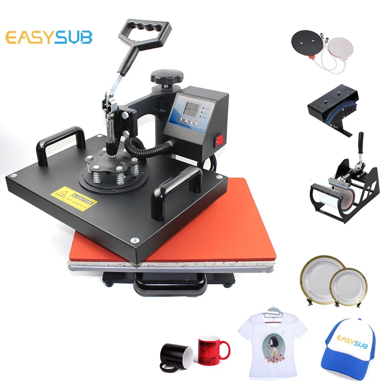 Combo Sublimate 5 in 1 Mug Heat Transfer Machine Combo Heat Press Machine 5 in 1 T Shirt Printing Machine