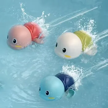 New Floating Animal Shower Toy Bath Toys Bathtub Swimming Tortoise Cartoon Clockwork Turtle Bath Toy