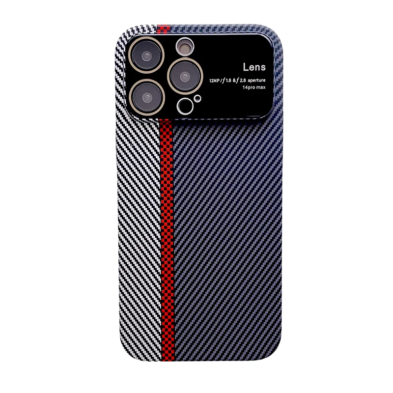 Wholesale Luxury Carbon Fiber Camera Lens Full Protection Mobile Phone Case For iPhone 15 14 13 12 Pro Max Hard Telephone Fundas