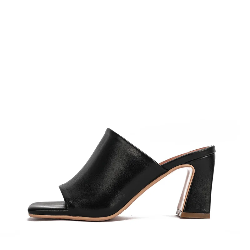 WETKISS/зимние сапоги с простой классический дизайн с квадратным носком; Туфли без задника с открытым носком на высоком каблуках, с острыми носками; Сезон лето; Шлепанцы без задника с открытыми пальцами; Для женщин