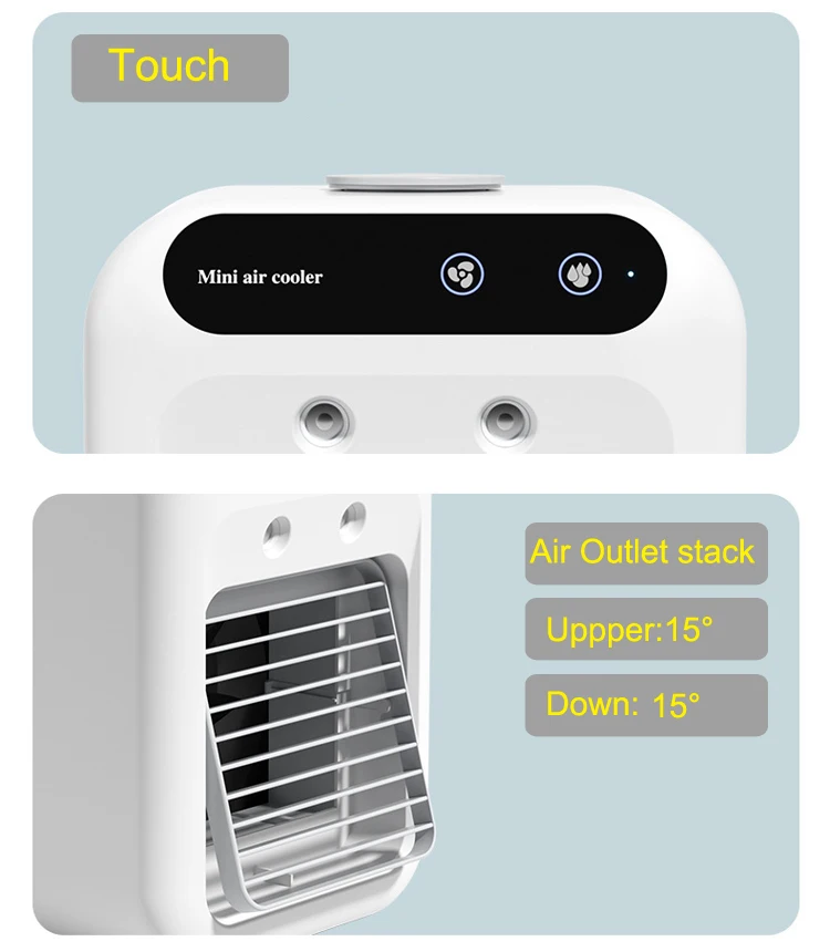 Portable Room Cooling Ventilation Humidification Air Purifier Water
