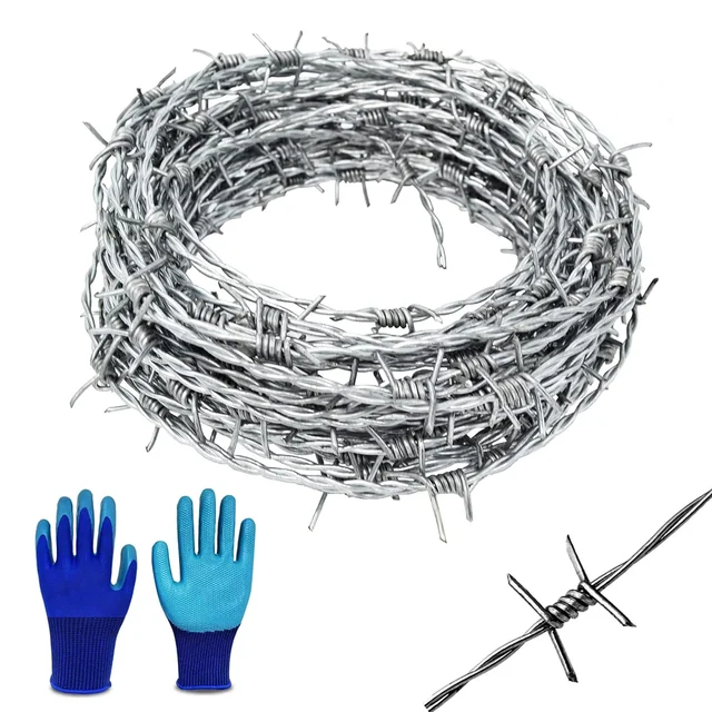 High quality 275m 500m per roll electric hot dipped galvanized barbed wire coil arame farpado security fence wire