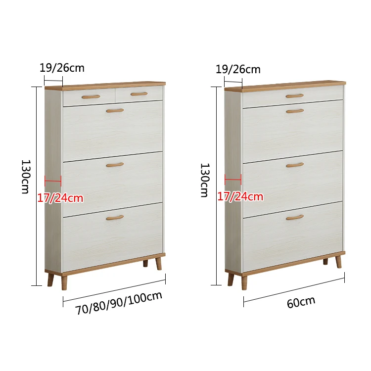 Modern Fashion Wooden Ultra Thin Drawer Shoe Cabinet with 3 Doors Luxury Storage Shoe Cabinet for 24 Pair Shoe Cabinet