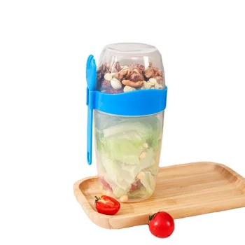 overnight oats containers with lids plastic breakfast on the go cups breakfast cereal and milk container