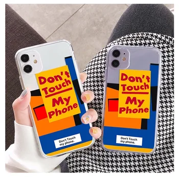 for iphone 12 pro max phone case cover soft tpu customizes don't touch my phone printing back