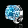 Anillo azul marino de tamaño abierto