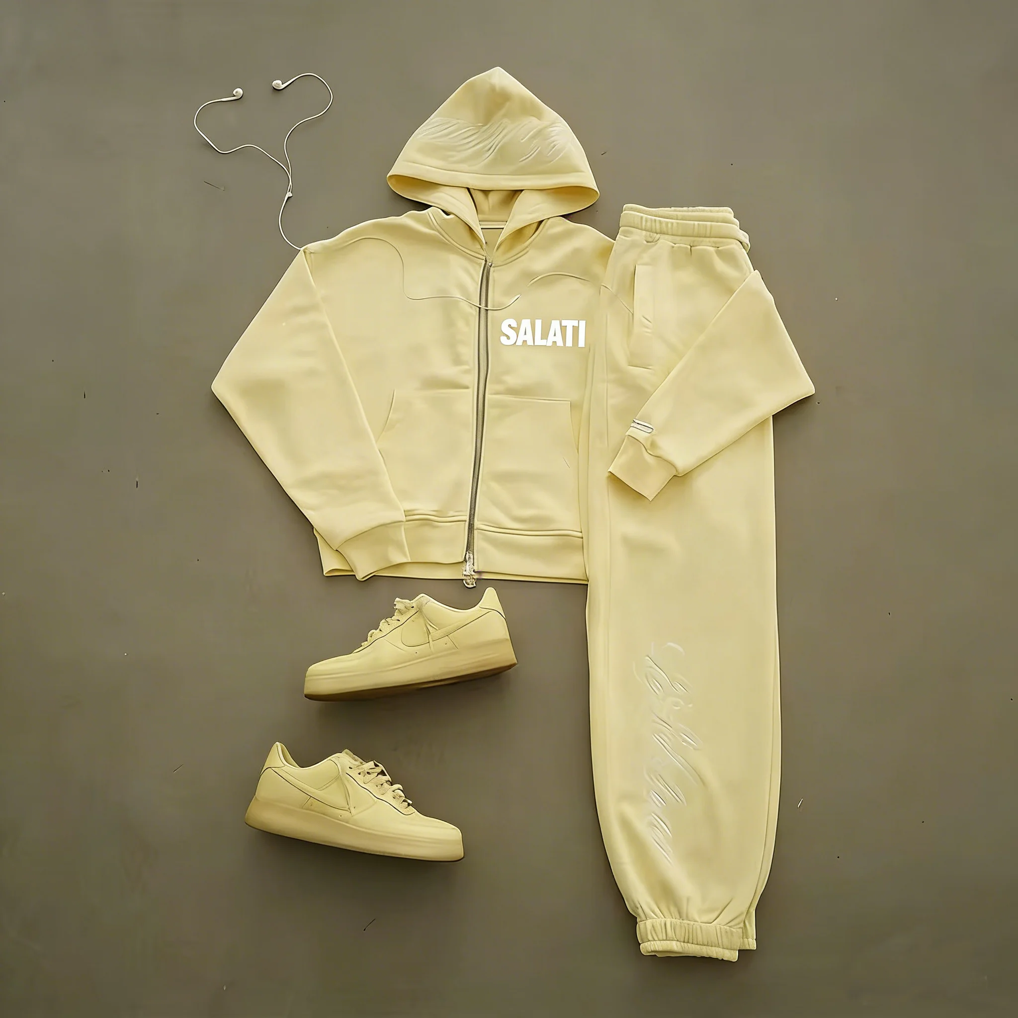 Salati Custom Sweat Suit Blank Zip up Oversized Boxy Fit Hoodie Baggy Sweatpants and Hoodie Set Man Tracksuit Manufacturer gallery 7