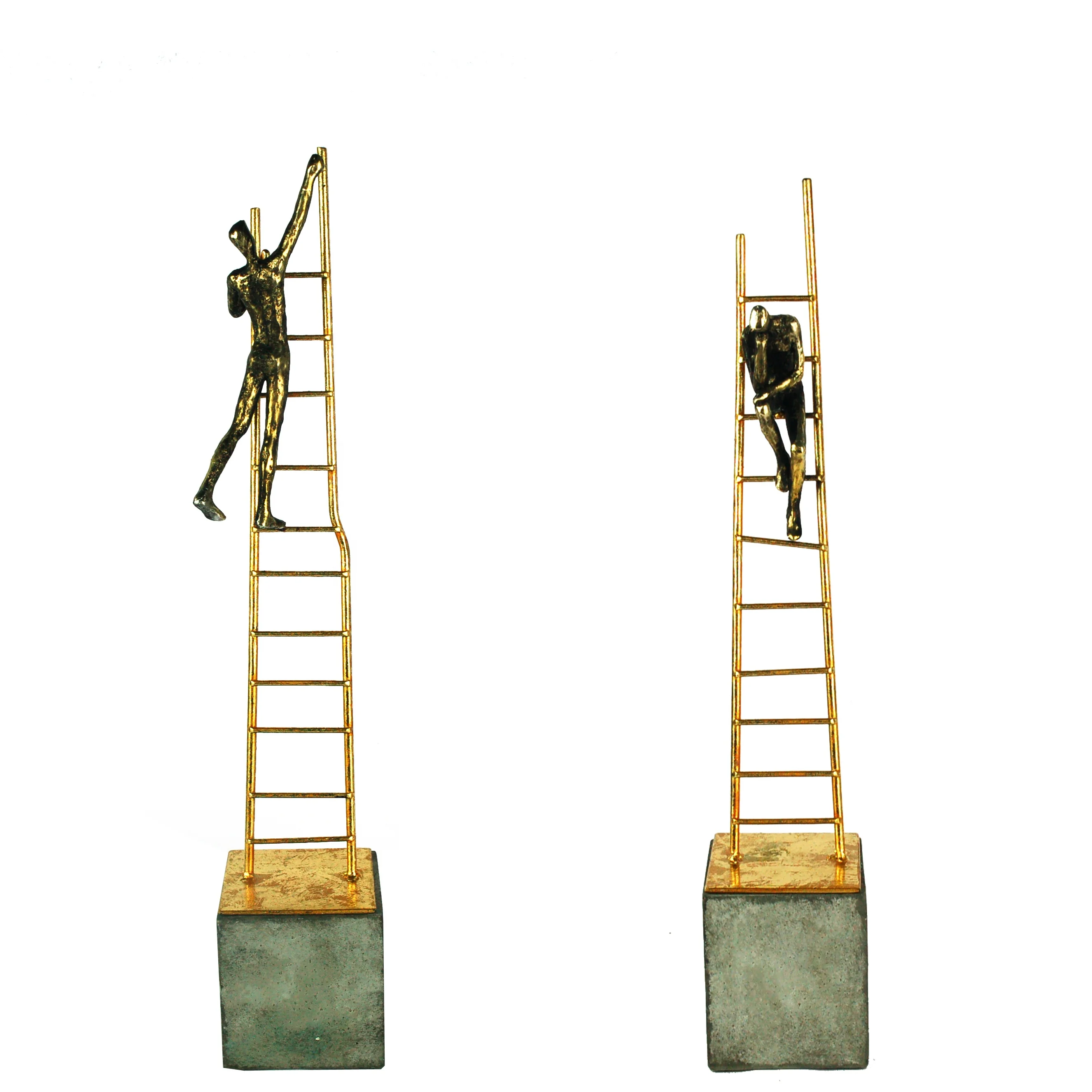 Resin Craft Thinking Man with Ladder Home Decoration with Stone Base Figurine Artificial Human 30% Deposit Avalaible Artistic