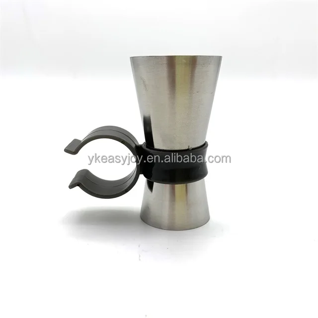 Stainless Steel Cocktail Bar Tool Double Measuring Jigger Liquor Pourer  Shot Glass Cup With Grey Color Bottle Neck Plastic Clip - Buy Stainless  Steel Cocktail Bar Tool Double Measuring Jigger Liquor Pourer