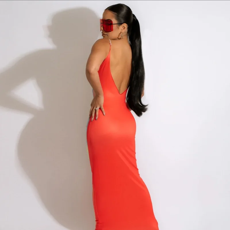 strapless open back dress Orange White Striped Oversized T-Shirt Dress 2XS main image 0