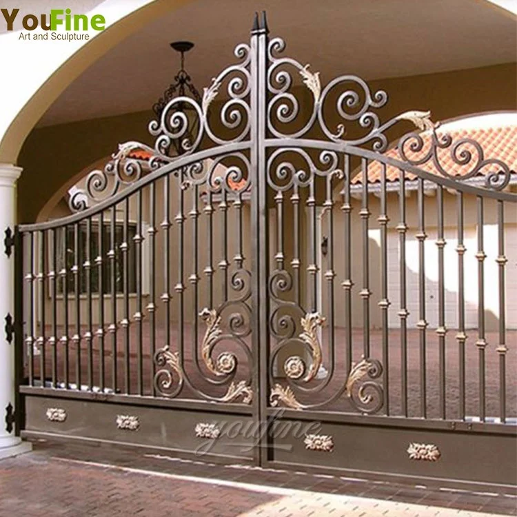 Decorative Wrought Iron Main Gate Designs for Sale