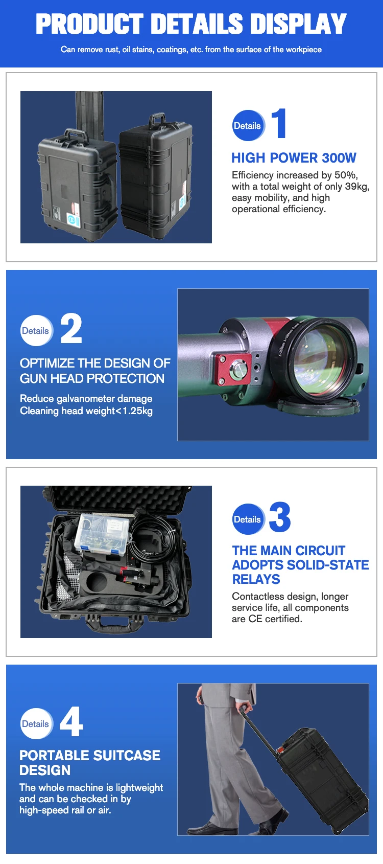 Hot Sale 100w 200w 300w Laser Rust Cleaner Removal Fast Delivery Classic Car restoration Continuous Pulse Laser Cleaning Machine