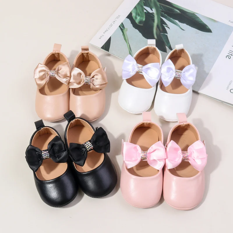 2024 New Design High Quality Princess Shoes Summer Spring Baby Girl Beautiful Butterfly Bowknot Soft PU TPR Anti-slip
