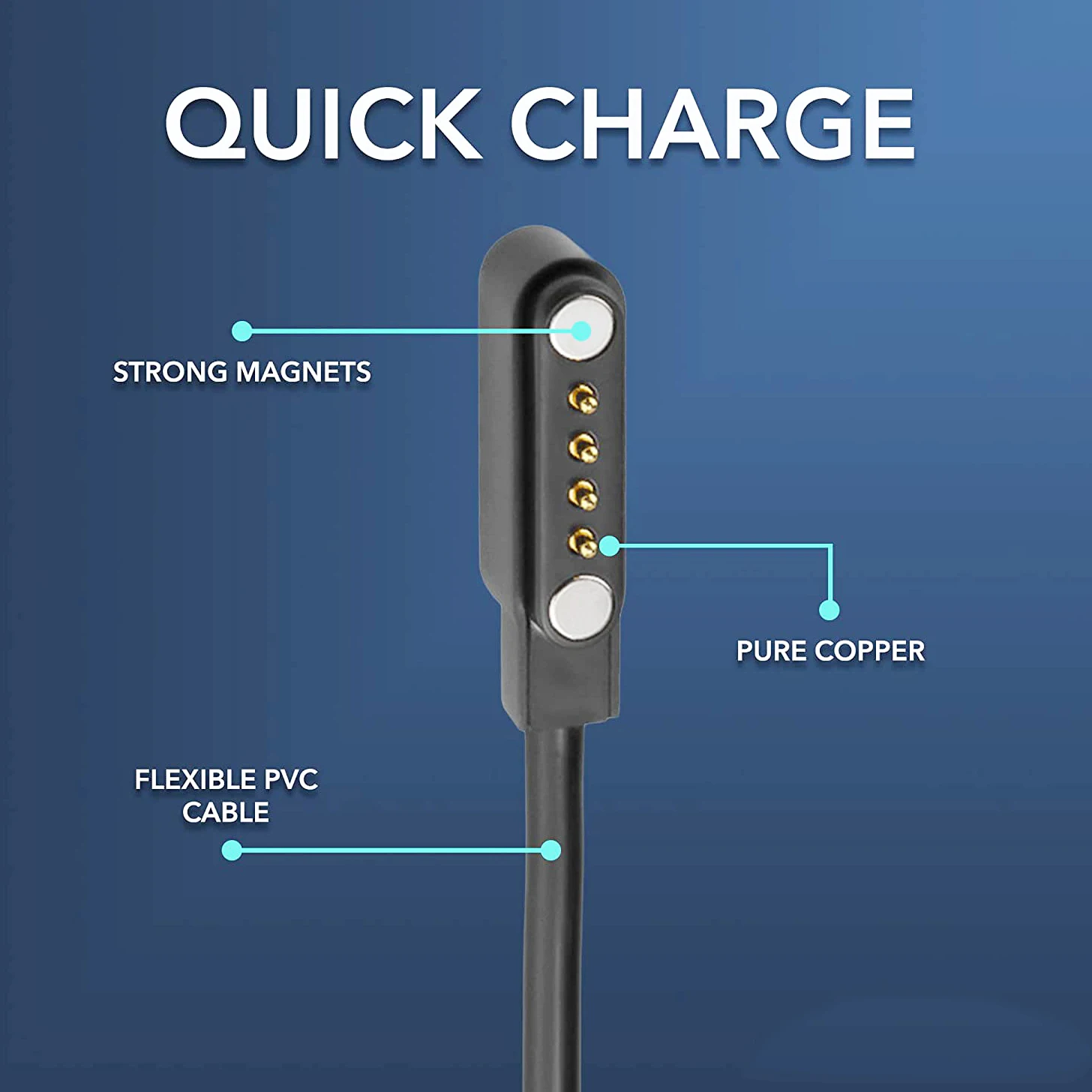 Cavo Di Ricarica Magnetico A 4 Pin USB – Per Smartwatch, GPS Tracker E Braccialetti, Ricarica Rapida E Trasmissione Dati
