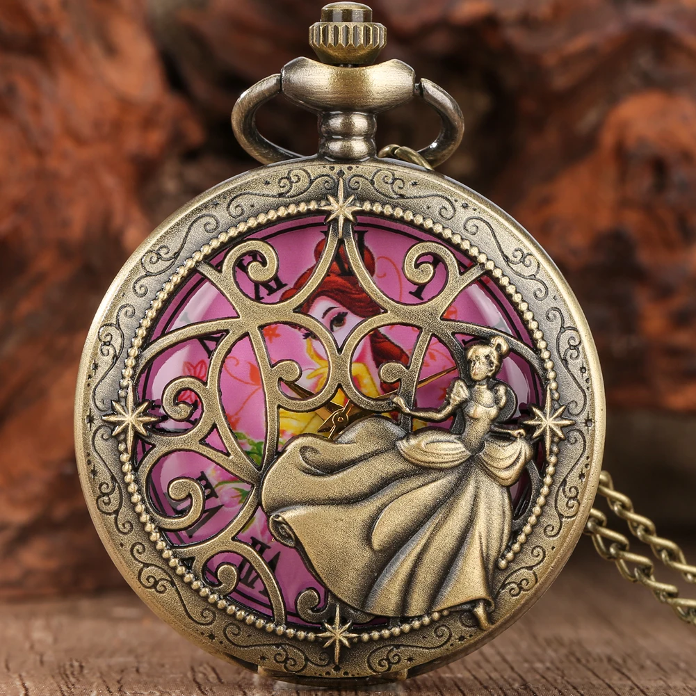 Vintage-Style Quartz Pocket Watch Necklace with Chain unique design rare jewelry s-l400.jpg main image 2