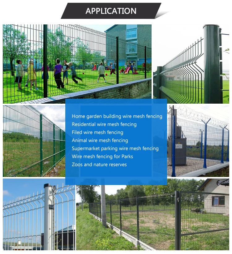 2.2 2.4 Meters Steel Wire Mesh Fence PVC Coated Triangle Fence Welded Curved Garden Square