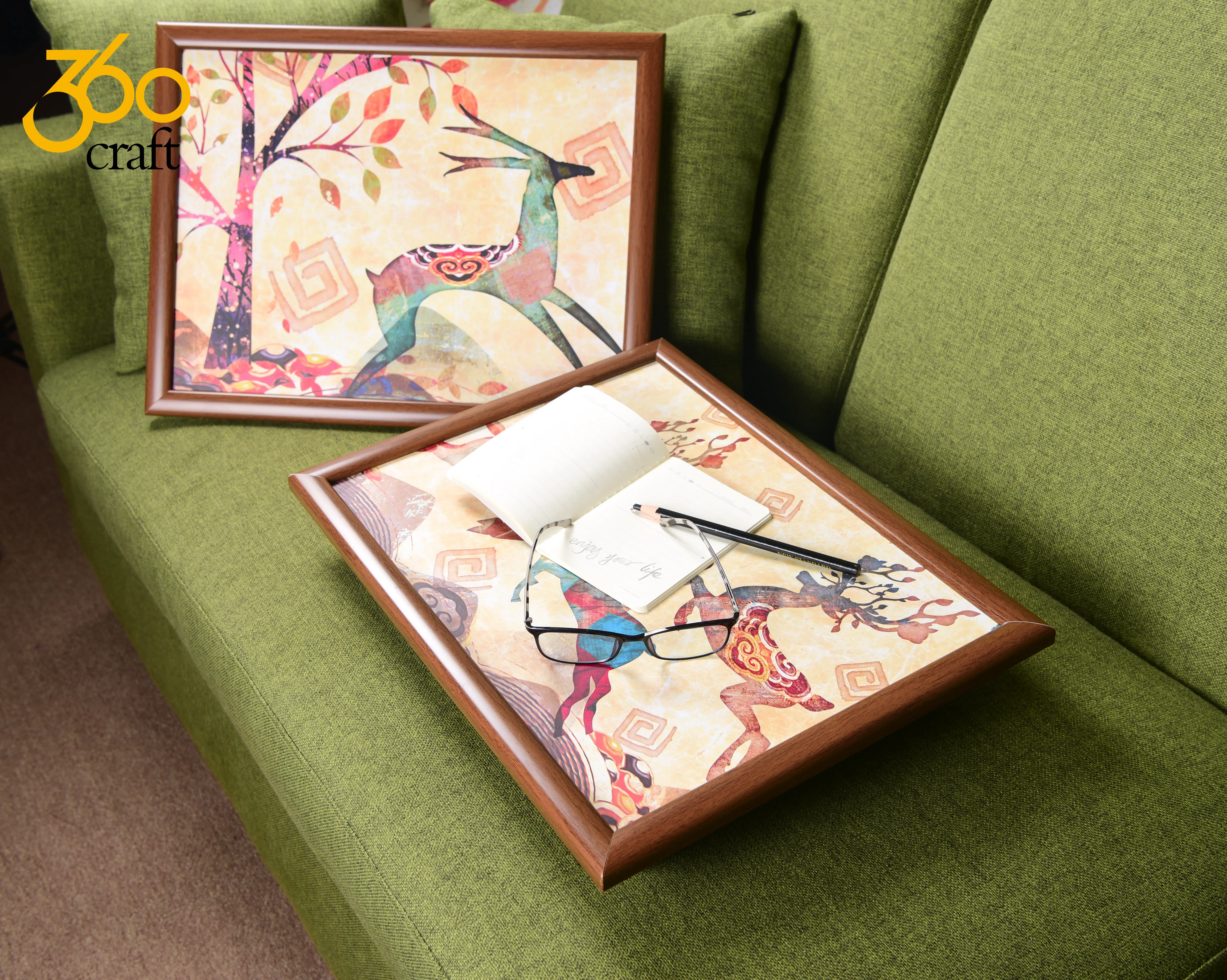 Heart Design Soft Lap Tray with Cushion , Bean Bag Dinner Trays Lap Tray Made in China