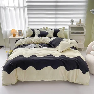 Wholesale Bed Sheets Set Luxury Custom 100% Polyester 4pcs Hotel and Home Bedsheets Duvet Cover Set