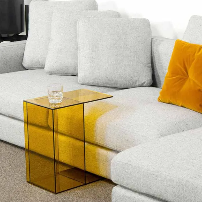 yellow acrylic table