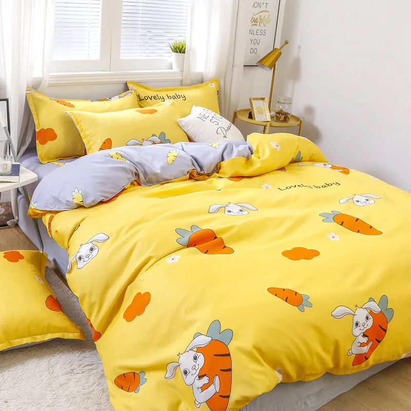 Floral Digital Printing Duvet Cover Pillowcase Bedding Set Soft Quilt