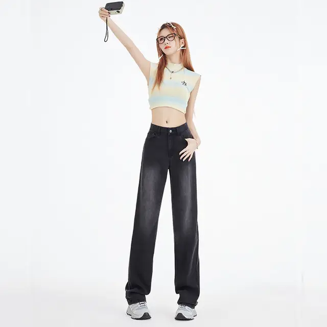 whole hot  new style  lyocell high-waist denim jeans environmental  loose for summer