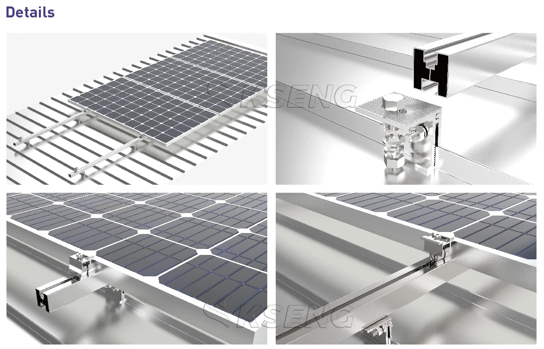Pitched Metal Roof Standing Seam Pv Structure Solar Panel Metal Tin ...