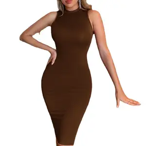 Women's Custom Mid-Waist Knitted Bodycon Dress for Summer for Casual or Career Wear