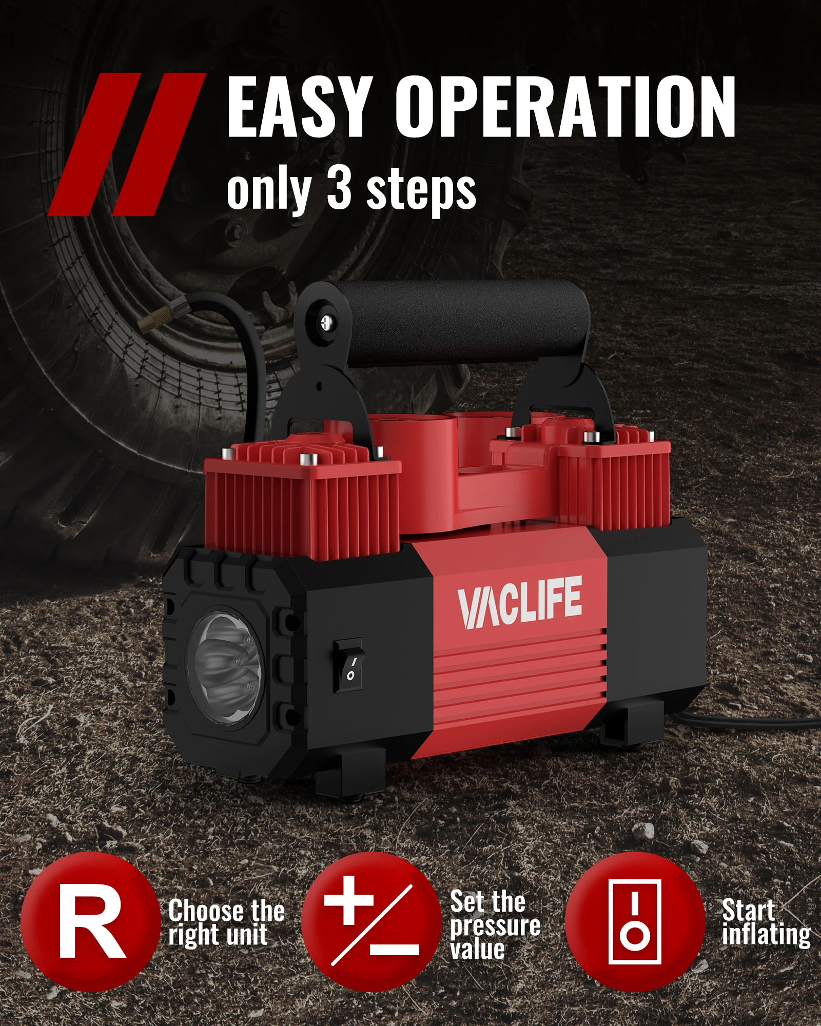 Fireegg New Car Air Pump Tyre Inflator 150psi Wired Digital Display 12v