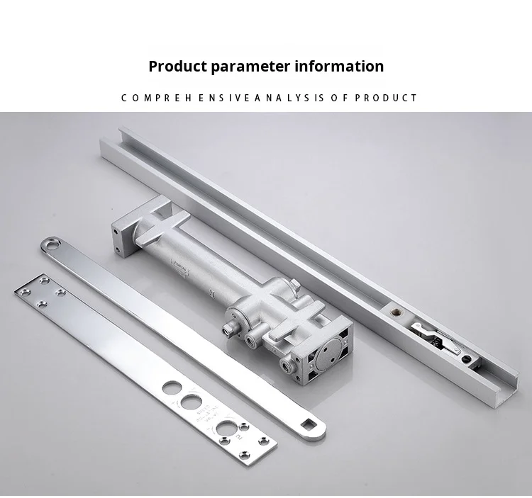 Heavy Duty 180 Degrees Slide Rail Two Way Door Closer Concealed Hold-open Hidden Automatic Hydraulic Overhead Door Closer
