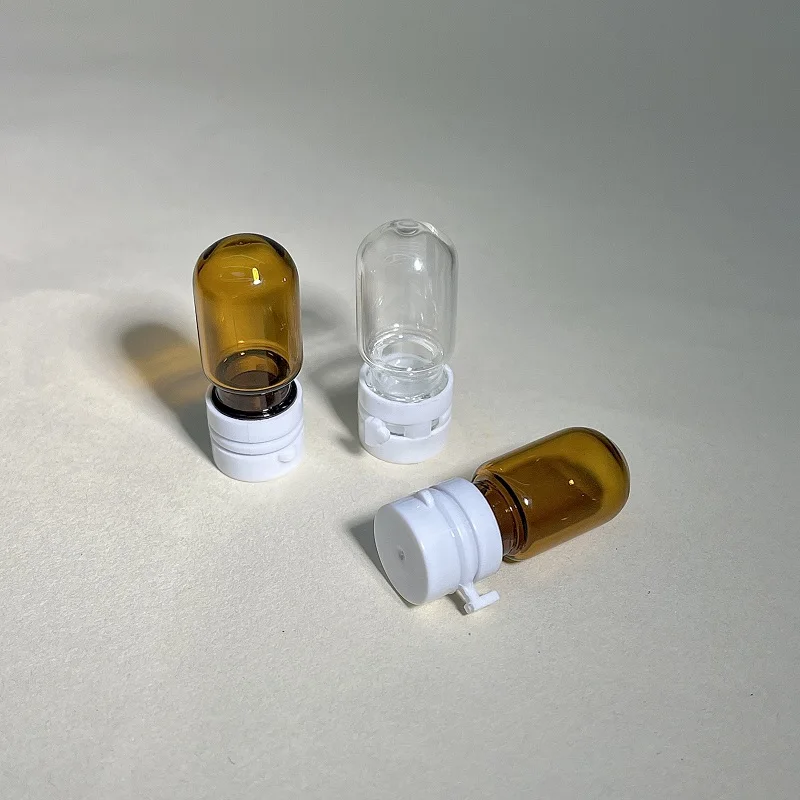 Portable Mini 1.5ml 2ml 3ml 5ml Tamper Proof Amber Glass Vials High Borosilicate Glass Ampoule Bottle
