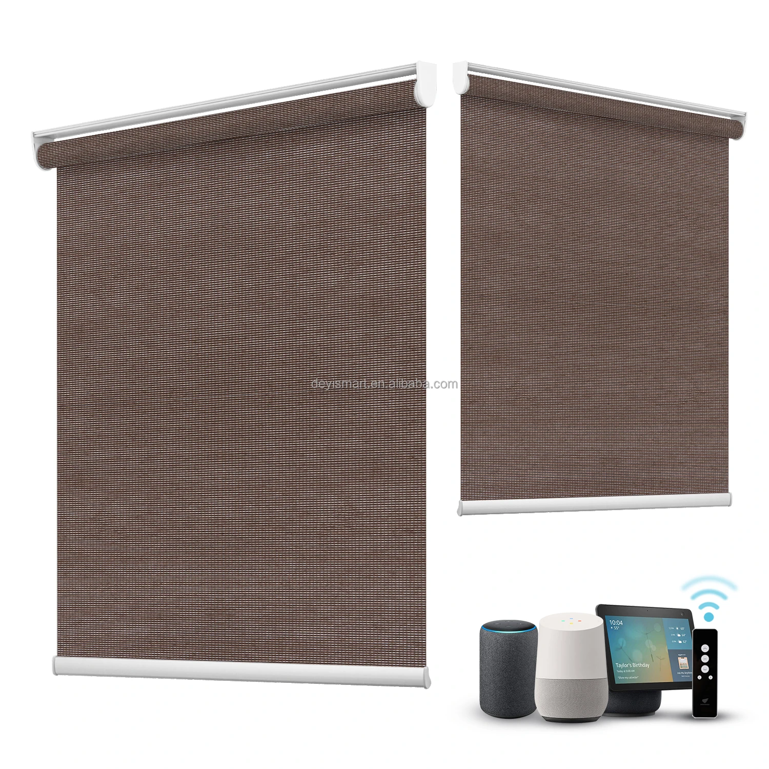 Zigbee Wifi Google Alexa Homekit Motor Zwave Solar Shades Motorized Awning Aluminium Rail for Vertical Smart Blinds