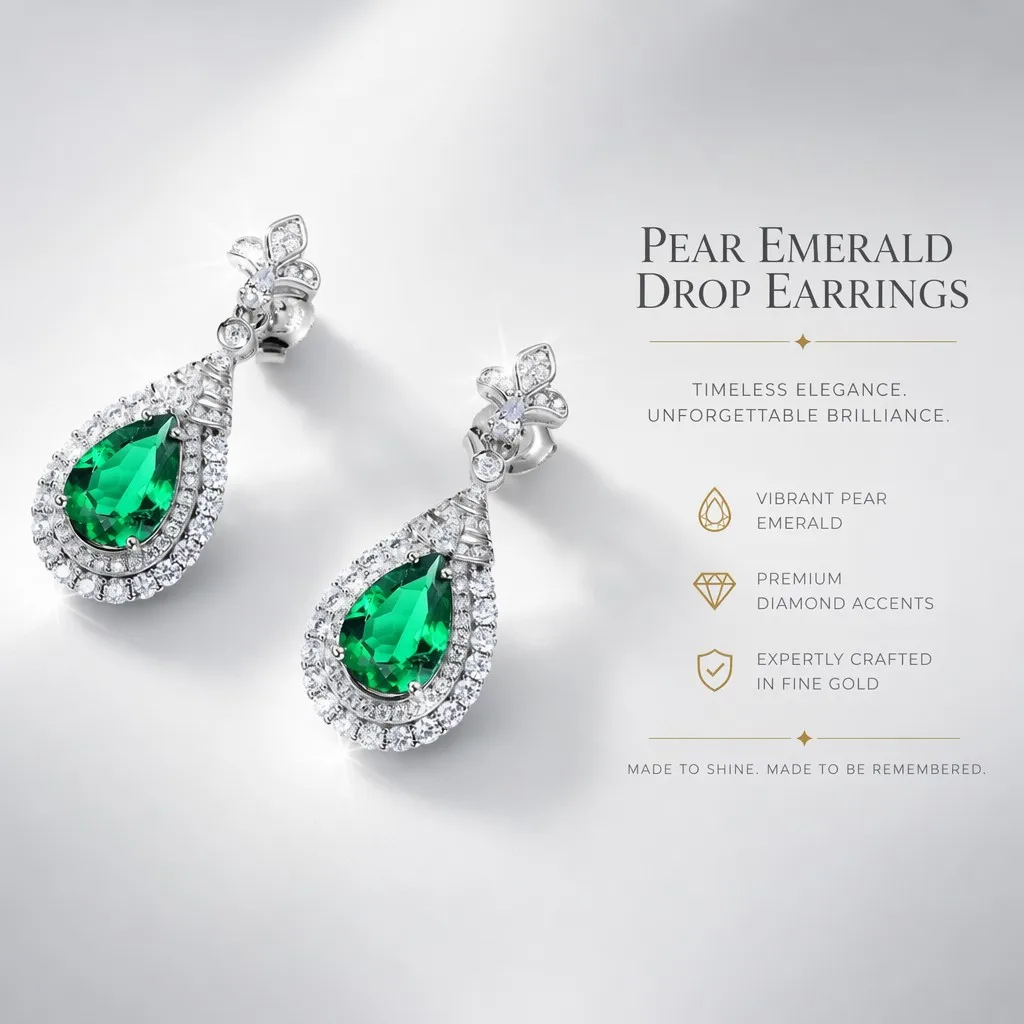 Teardrop-Shaped Crystal Rhinestone Drop Earrings 925 Sterling Silver Luxury Dangle Earrings for Women Wedding Party Gift Jewelry