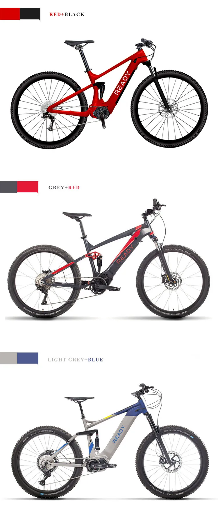Carbon Fiber Full Suspension Frame Electric Mountain Bike With Bafang Motor And Lithium Battery